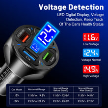 Load image into Gallery viewer, 66W 4 in 1 Digital Display Fast Charging Car Charger with Voltmeter, 66W