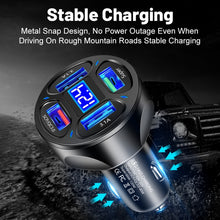 Load image into Gallery viewer, 66W 4 in 1 Digital Display Fast Charging Car Charger with Voltmeter, 66W
