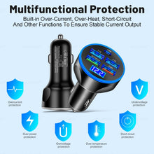 Load image into Gallery viewer, WGS-G37 5 in 1 Digital Display Super Fast Charging Car Charger with Voltmeter, WGS-G37