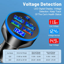 Load image into Gallery viewer, WGS-G37 5 in 1 Digital Display Super Fast Charging Car Charger with Voltmeter, WGS-G37