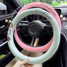 Load image into Gallery viewer, Round Style Car Universal Cartoon Pattern Plush Warm Anti-skid Steering Wheel Cover, Diameter: 38cm, Round Style