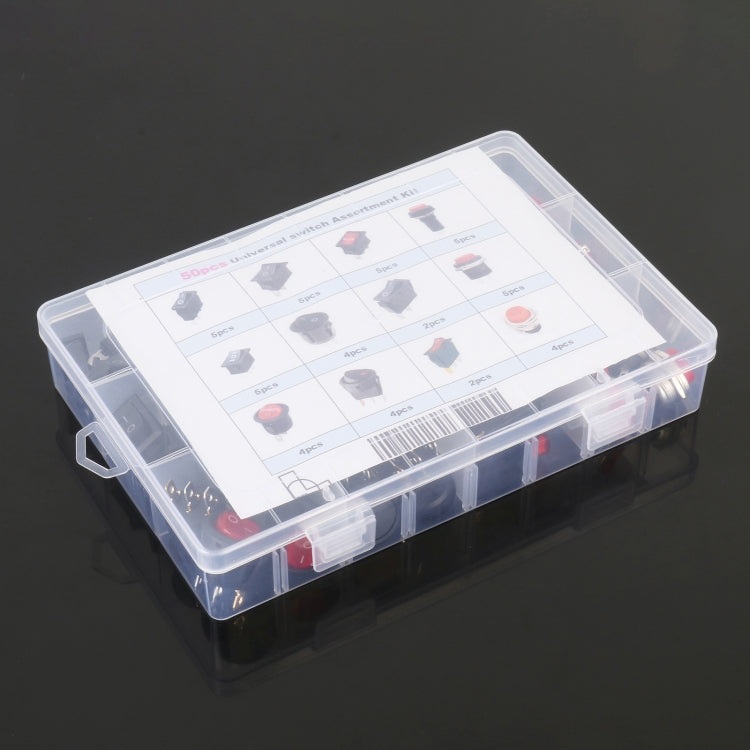50pcs Universal Power Switch Button Assortment Kit