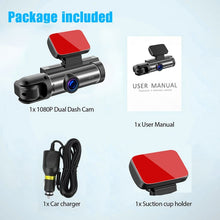 Load image into Gallery viewer, 3.16 inch 1080P HD Night Vision Front and Inside Dual Lenses Driving Recorder, Front and Inside Dual Lenses
