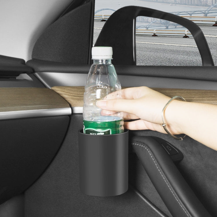 For Tesla Model Y / 3 2pcs / Set Car Door Main & Passenger Driver Water Cup Storage Holder, 2pcs / Set