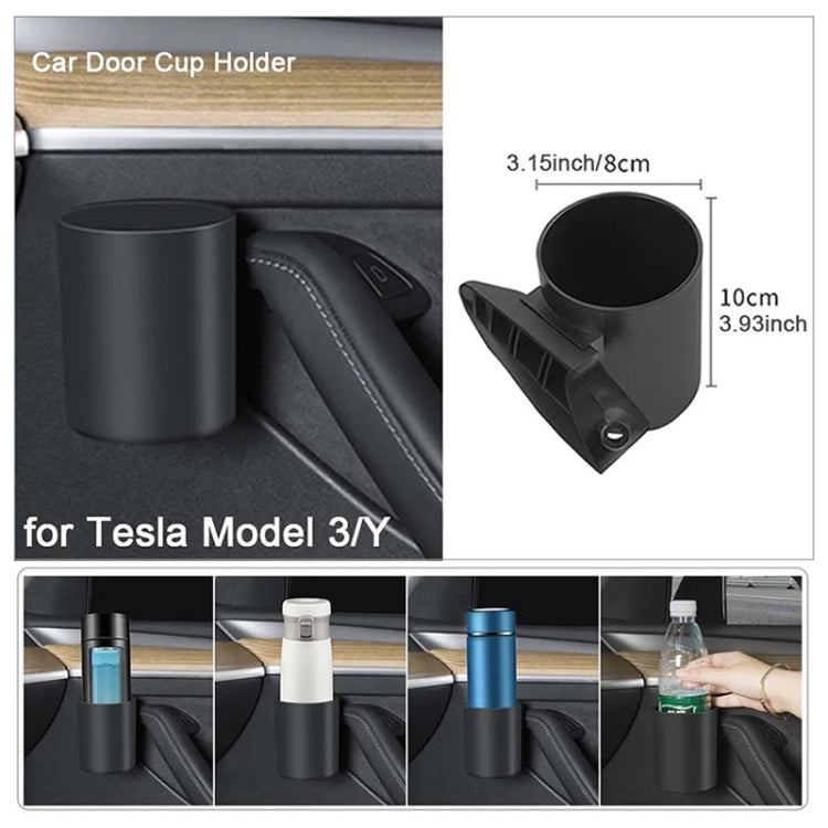 For Tesla Model Y / 3 4pcs / Set Car Door Water Cup Storage Holder, 4pcs / Set