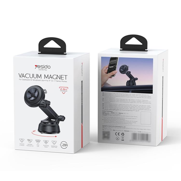 Yesido C284 2 in 1 Magnetic Car Vacuum Suction Cup Phone Holder, C284