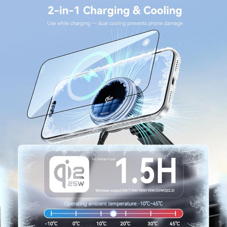 Yesido C326 15W Magnetic Car Wireless Charger Holder