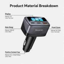 Load image into Gallery viewer, Yesido Y75 105W TFT Display Car Charger 3-Port 1 x USB-A &amp; 2 x USB-C Fast Charging Car Adapter