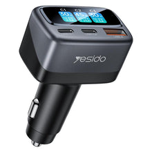 Load image into Gallery viewer, Yesido Y75 105W TFT Display Car Charger 3-Port 1 x USB-A &amp; 2 x USB-C Fast Charging Car Adapter