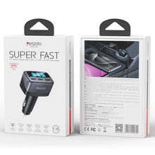 Load image into Gallery viewer, Yesido Y75 105W TFT Display Car Charger 3-Port 1 x USB-A &amp; 2 x USB-C Fast Charging Car Adapter