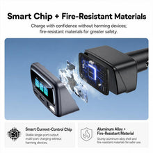Load image into Gallery viewer, Yesido Y75 105W TFT Display Car Charger 3-Port 1 x USB-A &amp; 2 x USB-C Fast Charging Car Adapter