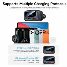 Load image into Gallery viewer, Yesido Y75 105W TFT Display Car Charger 3-Port 1 x USB-A &amp; 2 x USB-C Fast Charging Car Adapter