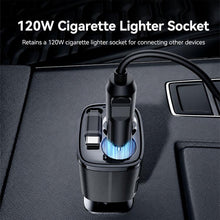 Load image into Gallery viewer, Yesido Y76 Cigarette Lighter Car Charger USB-A &amp; Type-C Fast Charging Adapter with 60cm Type-C Retractable Cable