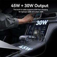 Load image into Gallery viewer, Yesido Y76 Cigarette Lighter Car Charger USB-A &amp; Type-C Fast Charging Adapter with 60cm Type-C Retractable Cable