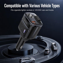 Load image into Gallery viewer, Yesido Y76 Cigarette Lighter Car Charger USB-A &amp; Type-C Fast Charging Adapter with 60cm Type-C Retractable Cable