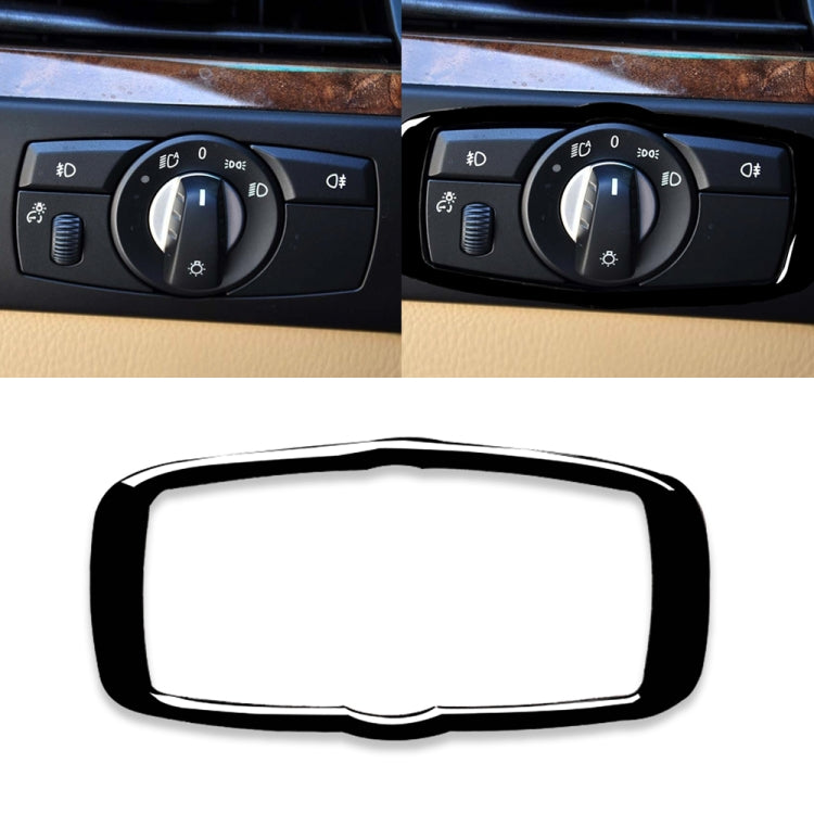 Car Headlight Switch Frame Decorative Sticker for BMW 2008-2013 X5 E70 / X6 E71 / 5 Series E60 2008-2010, Left and Right Drive Universal, Headlight Switch Frame