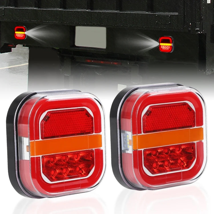2pcs 12-24V 28LEDs Square Trailer Taillight, 12-24V