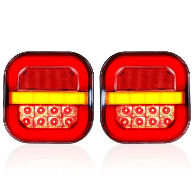 2pcs 12-24V 28LEDs Square Trailer Taillight, 12-24V