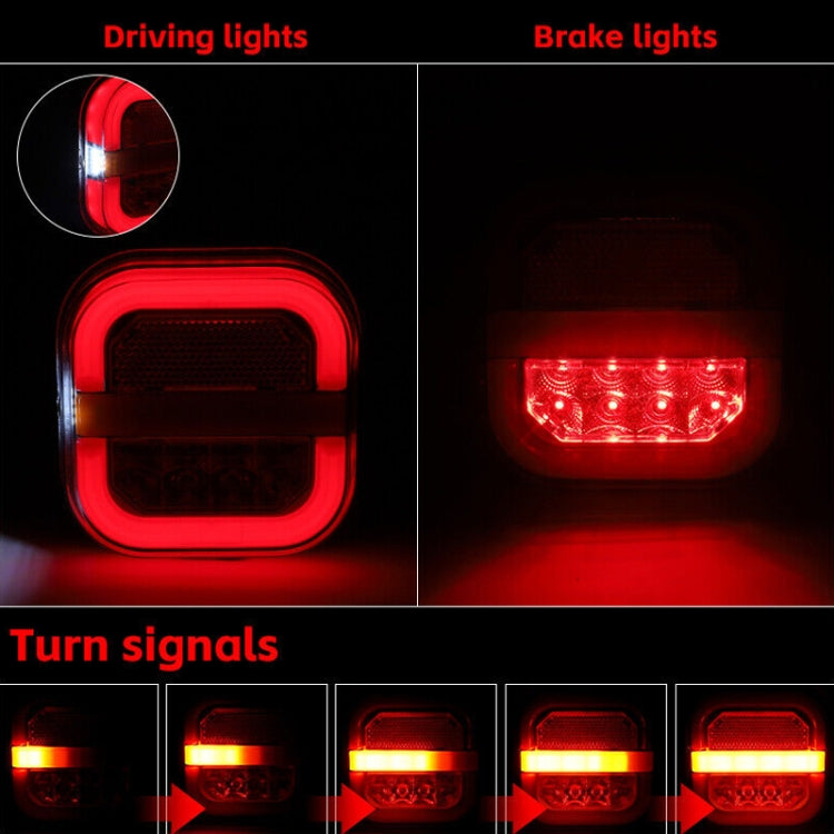 2pcs 12-24V 28LEDs Square Trailer Taillight, 12-24V