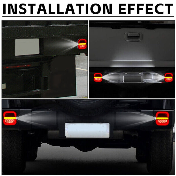 2pcs 12-24V 28LEDs Square Trailer Taillight, 12-24V