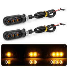 Load image into Gallery viewer, 2pcs 12V 3LEDs Motorcycle Mini Water Turn Signal Light, 3LEDs (Black), 3LEDs (Transparent), 3LEDs (Yellow)