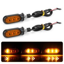 Load image into Gallery viewer, 2pcs 12V 3LEDs Motorcycle Mini Water Turn Signal Light, 3LEDs (Black), 3LEDs (Transparent), 3LEDs (Yellow)