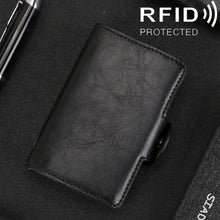 Load image into Gallery viewer, X-7 Antimagnetic RFID  Multi-functional Aluminum Crazy Horse Texture Leather Card Bag Wallet