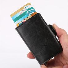 Load image into Gallery viewer, X-7 Antimagnetic RFID  Multi-functional Aluminum Crazy Horse Texture Leather Card Bag Wallet