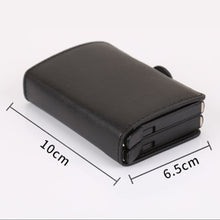 Load image into Gallery viewer, X-7 Antimagnetic RFID  Multi-functional Aluminum Crazy Horse Texture Leather Card Bag Wallet