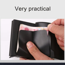 Load image into Gallery viewer, X-7 Antimagnetic RFID  Multi-functional Aluminum Crazy Horse Texture Leather Card Bag Wallet