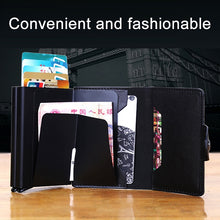 Load image into Gallery viewer, X-7 Antimagnetic RFID  Multi-functional Aluminum Crazy Horse Texture Leather Card Bag Wallet