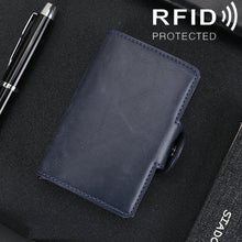 Load image into Gallery viewer, X-7 Antimagnetic RFID  Multi-functional Aluminum Crazy Horse Texture Leather Card Bag Wallet