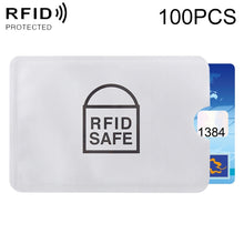 Load image into Gallery viewer, 100pcs Aluminum Foil Anti Theft RFID Blocking Sleeve Card Protector, Size: 9.1*6.3cm, RFID SAFE 100pcs