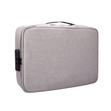 Load image into Gallery viewer, ZJ02 Waterproof Polyester Multi-layer Document Storage Bag Laptop Bag  for All Sizes of Laptops, with Password Lock