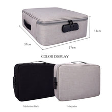 Load image into Gallery viewer, ZJ02 Waterproof Polyester Multi-layer Document Storage Bag Laptop Bag  for All Sizes of Laptops, with Password Lock