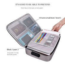 Load image into Gallery viewer, ZJ02 Waterproof Polyester Multi-layer Document Storage Bag Laptop Bag  for All Sizes of Laptops, with Password Lock