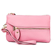 Load image into Gallery viewer, 2001 Horizontal Square Litchi Texture Wallet Clutch Bag for Ladies, with Detachable Hand Strap &amp; 6 Key Rings, Orange, Pink, Green, Yellow