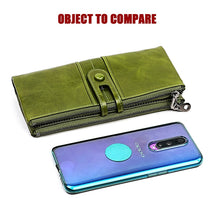 Load image into Gallery viewer, 3520 Long Cowhide Leather Folding Anti-magnetic RFID Wallet for Ladies, with Card Slots, 3520 Green, 3520 Blue, 3520 Red, 3520 Yellowish-brown, 3520 Black, 3520 Coffee