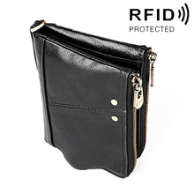 Load image into Gallery viewer, 3533 Long Crazy Horse Texture Cowhide Leather Folding Anti-magnetic RFID Wallet Clutch Bag for Men, with Card Slots, 3533 Black, 3533 Coffee, 3533 Blue, 3533 Red, 3533 Yellowish-brown