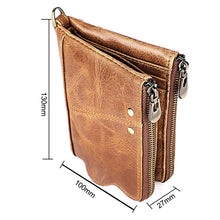 Load image into Gallery viewer, 3533 Long Crazy Horse Texture Cowhide Leather Folding Anti-magnetic RFID Wallet Clutch Bag for Men, with Card Slots, 3533 Black, 3533 Coffee, 3533 Blue, 3533 Red, 3533 Yellowish-brown