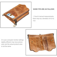 Load image into Gallery viewer, 3533 Long Crazy Horse Texture Cowhide Leather Folding Anti-magnetic RFID Wallet Clutch Bag for Men, with Card Slots, 3533 Black, 3533 Coffee, 3533 Blue, 3533 Red, 3533 Yellowish-brown