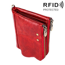 Load image into Gallery viewer, 3533 Long Crazy Horse Texture Cowhide Leather Folding Anti-magnetic RFID Wallet Clutch Bag for Men, with Card Slots, 3533 Black, 3533 Coffee, 3533 Blue, 3533 Red, 3533 Yellowish-brown
