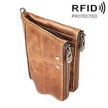 Load image into Gallery viewer, 3533 Long Crazy Horse Texture Cowhide Leather Folding Anti-magnetic RFID Wallet Clutch Bag for Men, with Card Slots, 3533 Black, 3533 Coffee, 3533 Blue, 3533 Red, 3533 Yellowish-brown