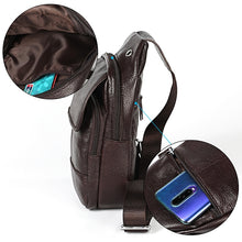 Load image into Gallery viewer, 6023 Casual Litchi Texture Soft Face Full-grain Cowhide One Shoulder Crossbody Bag for Men, Black, Coffee, Red, Brown