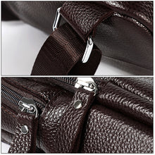 Load image into Gallery viewer, 6023 Casual Litchi Texture Soft Face Full-grain Cowhide One Shoulder Crossbody Bag for Men, Black, Coffee, Red, Brown