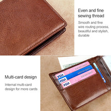 Load image into Gallery viewer, 8016 Retro Cowhide Leather Multiple Card Slots Wallet for Men, with Removable Card Holder, 8016