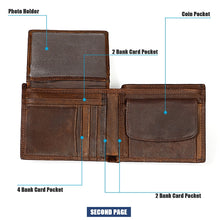 Load image into Gallery viewer, 8020 Horizontal Retro Crazy Horse Texture Leather Anti-magnetic RFID Wallet Clutch Bag for Men, with Card Slots, 8020 Black, 8020 Coffee, 8020 Yellowish-brown