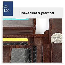 Load image into Gallery viewer, 8020 Horizontal Retro Crazy Horse Texture Leather Anti-magnetic RFID Wallet Clutch Bag for Men, with Card Slots, 8020 Black, 8020 Coffee, 8020 Yellowish-brown