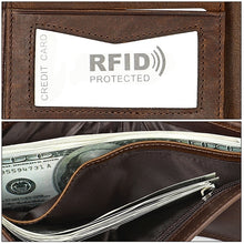 Load image into Gallery viewer, 8020 Horizontal Retro Crazy Horse Texture Leather Anti-magnetic RFID Wallet Clutch Bag for Men, with Card Slots, 8020 Black, 8020 Coffee, 8020 Yellowish-brown