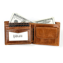 Load image into Gallery viewer, 8020 Horizontal Retro Crazy Horse Texture Leather Anti-magnetic RFID Wallet Clutch Bag for Men, with Card Slots, 8020 Yellowish-brown, 8020 Black, 8020 Coffee